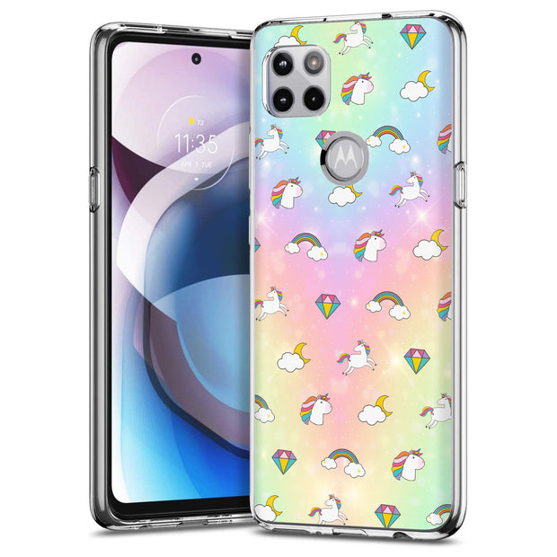 Rainbow Unicorn Print Slim Cover For Motorola   (Edge,One 5G,Ace,UW,X40,30), Print in USA