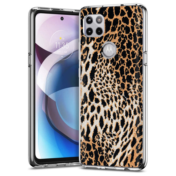 Leopard Pattern Print Slim Cover For Motorola   (Edge,One 5G,Ace,UW,X40,30), Print in USA