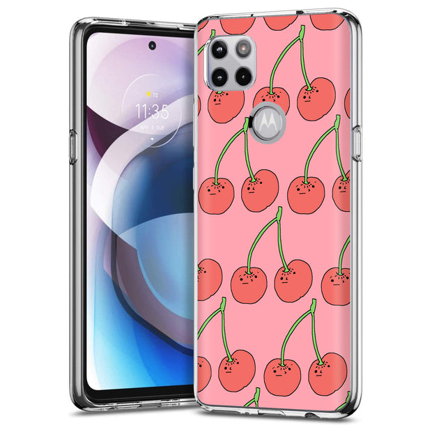 Cherry Print Slim Cover For Motorola   (Edge,One 5G,Ace,UW,X40,30), Print in USA