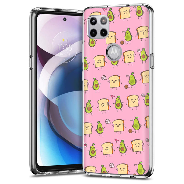 Pink Avocado Print Slim Cover For Motorola   (Edge,One 5G,Ace,UW,X40,30), Print in USA