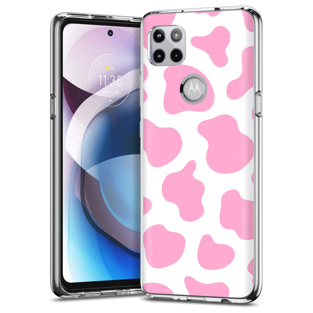 Cow Shape Pink Print Slim Cover For Motorola   (Edge,One 5G,Ace,UW,X40,30), Print in USA