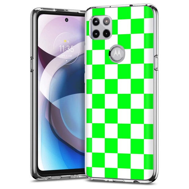 Bright Checker Print Slim Cover For Motorola   (Edge,One 5G,Ace,UW,X40,30), Print in USA