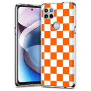 Orange Checker Print Slim Cover For Motorola   (Edge,One 5G,Ace,UW,X40,30), Print in USA