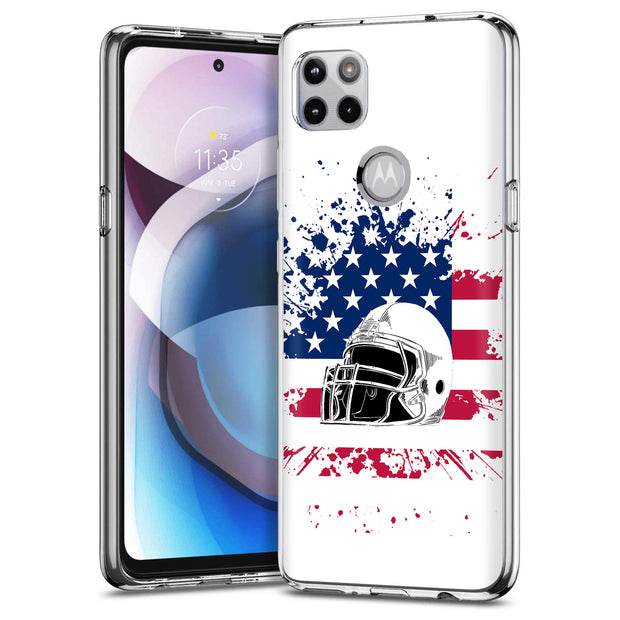 USA Flag Helmet Print Slim Cover For Motorola   (Edge,One 5G,Ace,UW,X40,30), Print in USA