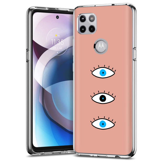 Evil Eye Blue Print Slim Cover For Motorola   (Edge,One 5G,Ace,UW,X40,30), Print in USA