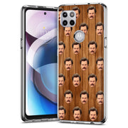 Ron Swanson Print Slim Cover For Motorola   (Edge,One 5G,Ace,UW,X40,30), Print in USA