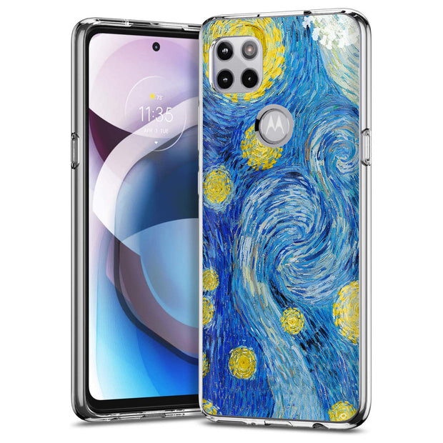 Starry Night Print Slim Cover For Motorola   (Edge,One 5G,Ace,UW,X40,30), Print in USA