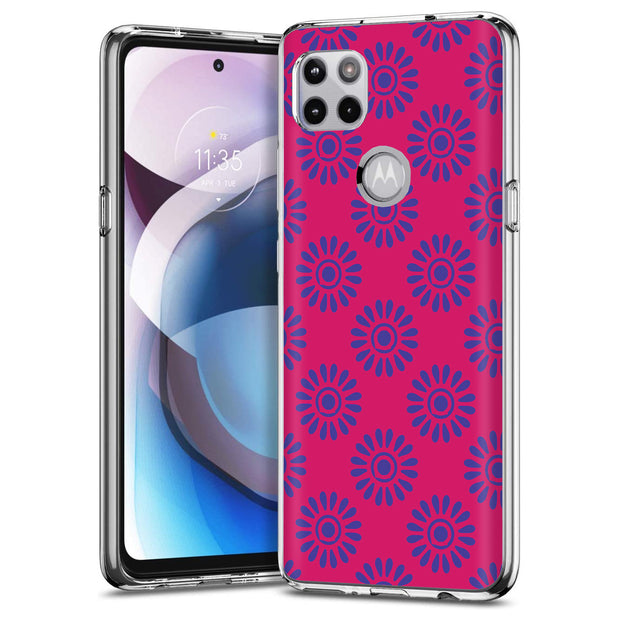 Flower Pink Print Slim Cover For Motorola   (Edge,One 5G,Ace,UW,X40,30), Print in USA