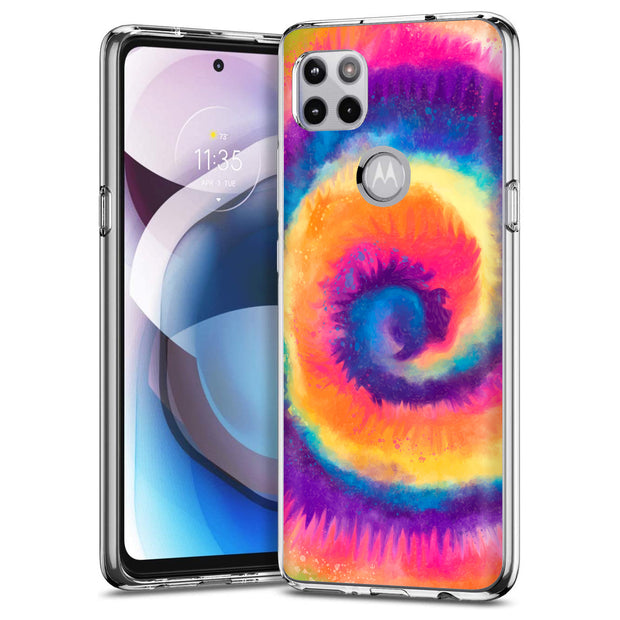 Tie Dye Circle Print Slim Cover For Motorola   (Edge,One 5G,Ace,UW,X40,30), Print in USA