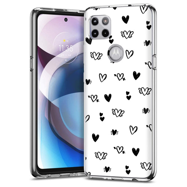 Flying Hearts Print Slim Cover For Motorola   (Edge,One 5G,Ace,UW,X40,30), Print in USA