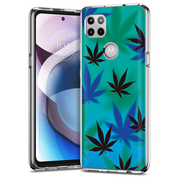 Marijuana Blue Print Slim Cover For Motorola   (Edge,One 5G,Ace,UW,X40,30), Print in USA