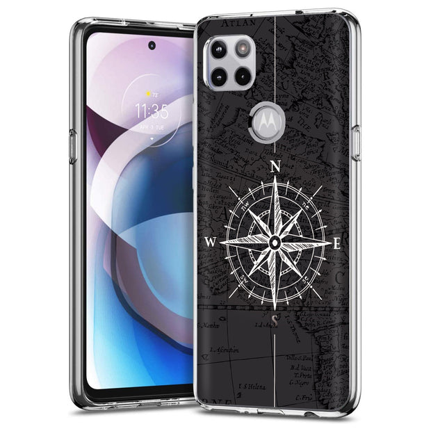 Map Compass Print Slim Cover For Motorola   (Edge,One 5G,Ace,UW,X40,30), Print in USA