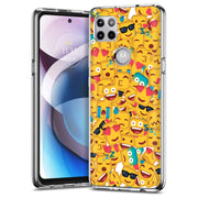 Square Emojis Print Slim Cover For Motorola   (Edge,One 5G,Ace,UW,X40,30), Print in USA