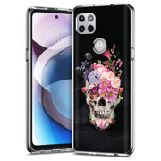 Flower Skull Print Slim Cover For Motorola   (Edge,One 5G,Ace,UW,X40,30), Print in USA