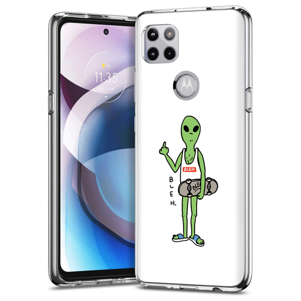 Bleh Alien Wht Print Slim Cover For Motorola   (Edge,One 5G,Ace,UW,X40,30), Print in USA