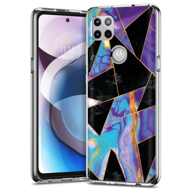 Purple Marble Print Slim Cover For Motorola   (Edge,One 5G,Ace,UW,X40,30), Print in USA