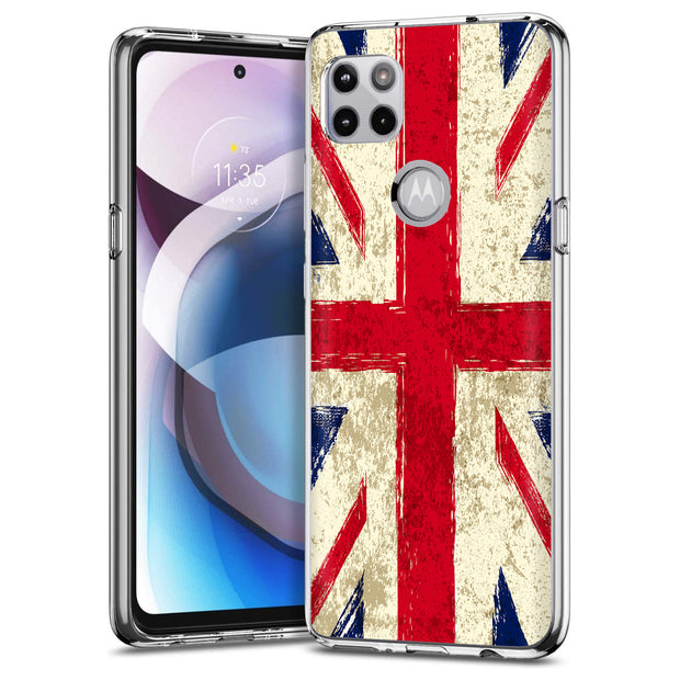 Old UK Flag Print Slim Cover For Motorola   (Edge,One 5G,Ace,UW,X40,30), Print in USA