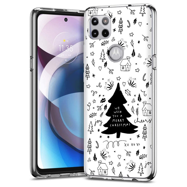 Wish You A Xmas Print Slim Cover For Motorola   (Edge,One 5G,Ace,UW,X40,30), Print in USA