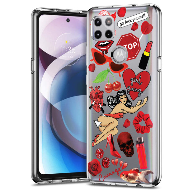 Fashion Collage Print Slim Cover For Motorola   (Edge,One 5G,Ace,UW,X40,30), Print in USA