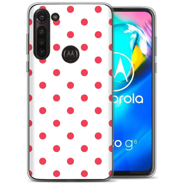 Dots White Print Slim Cover For Motorola Moto G (Power, Stylus, Play, 5G), Print in USA