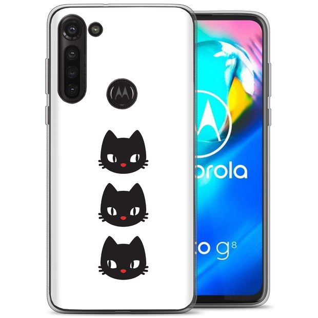 Black Cat Print Slim Cover For Motorola Moto G (Power, Stylus, Play, 5G), Print in USA