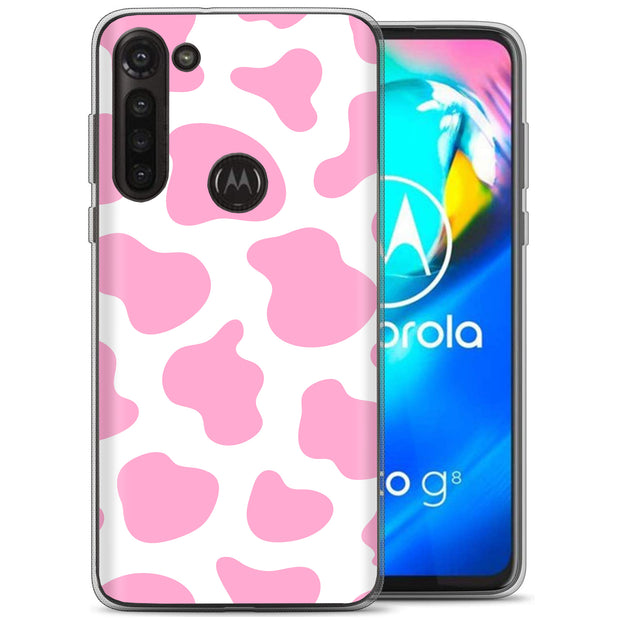 Cow Shape Pink Print Slim Cover For Motorola Moto G (Power, Stylus, Play, 5G), Print in USA