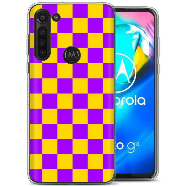 Yellow Checker Print Slim Cover For Motorola Moto G (Power, Stylus, Play, 5G), Print in USA