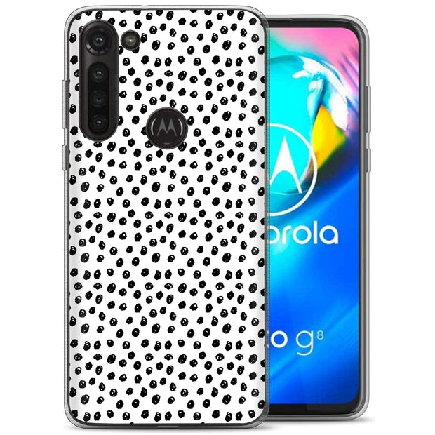 Polka Dots Blk Print Slim Cover For Motorola Moto G (Power, Stylus, Play, 5G), Print in USA