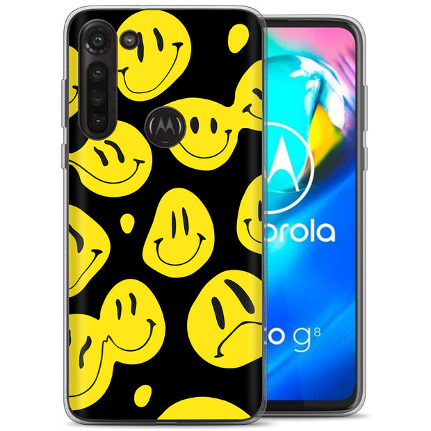 Smiley Face Print Slim Cover For Motorola Moto G (Power, Stylus, Play, 5G), Print in USA