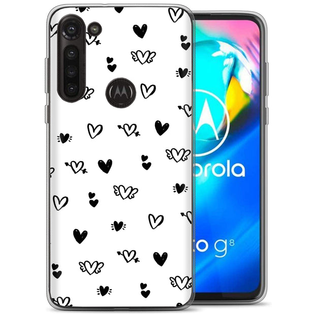 Flying Hearts Print Slim Cover For Motorola Moto G (Power, Stylus, Play, 5G), Print in USA