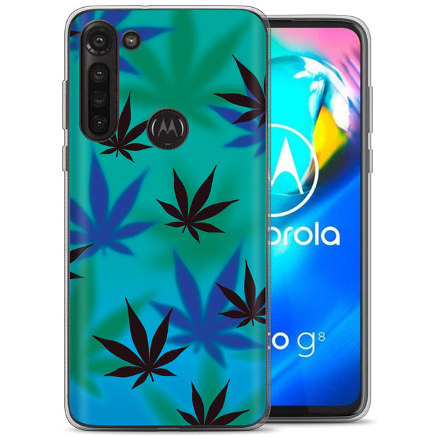 Marijuana Blue Print Slim Cover For Motorola Moto G (Power, Stylus, Play, 5G), Print in USA