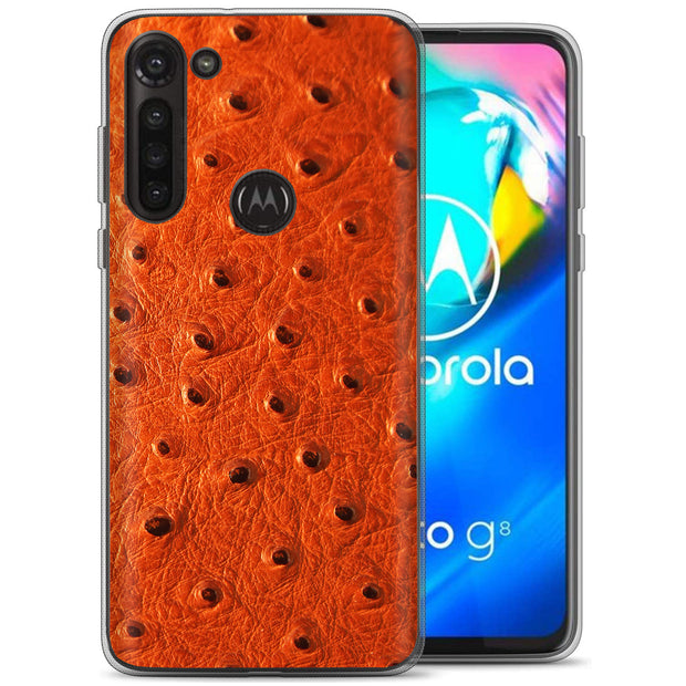 Orange Ostrich Print Slim Cover For Motorola Moto G (Power, Stylus, Play, 5G), Print in USA