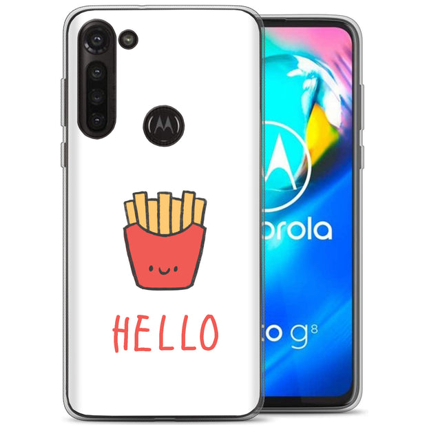 Hello Fries Print Slim Cover For Motorola Moto G (Power, Stylus, Play, 5G), Print in USA