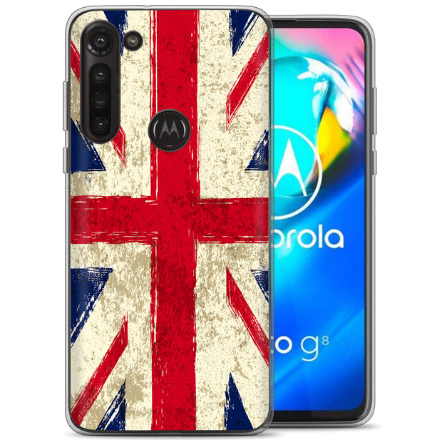 Old UK Flag Print Slim Cover For Motorola Moto G (Power, Stylus, Play, 5G), Print in USA