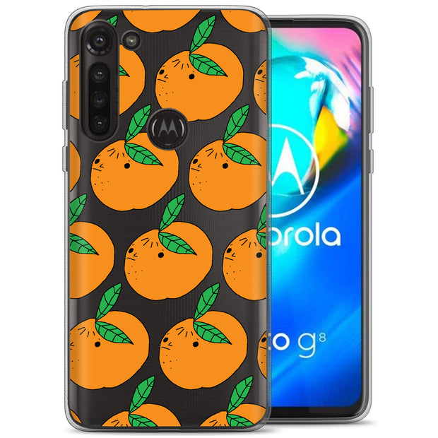 Orange Fruit Print Slim Cover For Motorola Moto G (Power, Stylus, Play, 5G), Print in USA