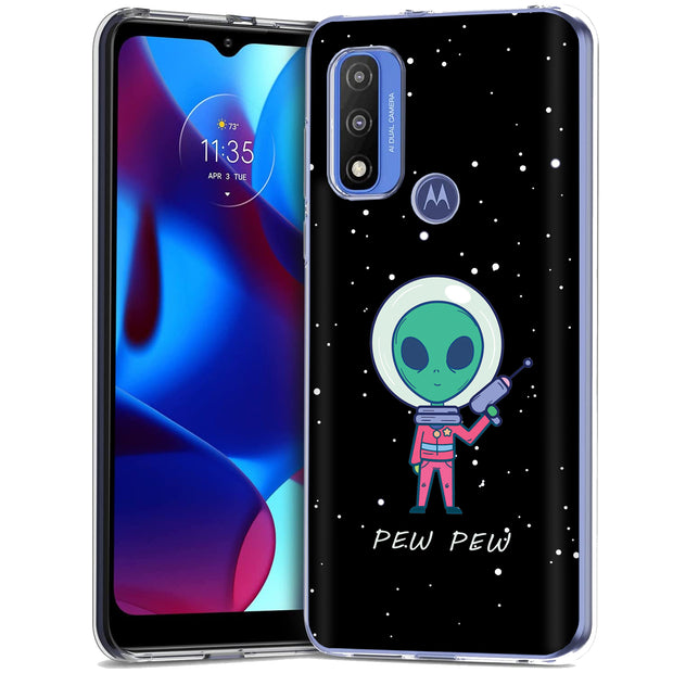 Pew Pew Alien Print Slim Cover For Motorola Moto G (Power, Stylus, Play, 5G), Print in USA