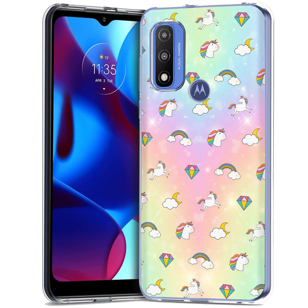 Rainbow Unicorn Print Slim Cover For Motorola Moto G (Power, Stylus, Play, 5G), Print in USA