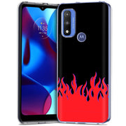 Red Flames Print Slim Cover For Motorola Moto G (Power, Stylus, Play, 5G), Print in USA