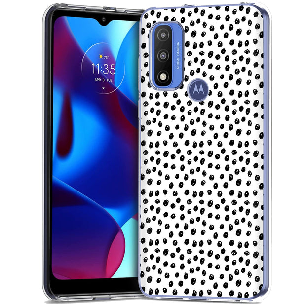 Polka Dots Blk Print Slim Cover For Motorola Moto G (Power, Stylus, Play, 5G), Print in USA