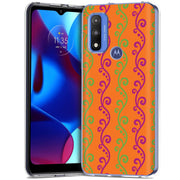 Purple Grn Vine Print Slim Cover For Motorola Moto G (Power, Stylus, Play, 5G), Print in USA