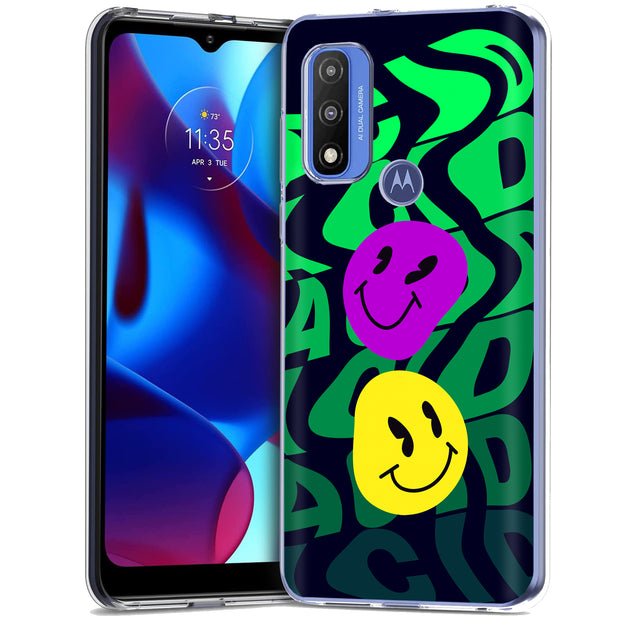 Acid Smile Face Print Slim Cover For Motorola Moto G (Power, Stylus, Play, 5G), Print in USA