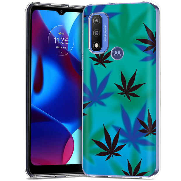 Marijuana Blue Print Slim Cover For Motorola Moto G (Power, Stylus, Play, 5G), Print in USA