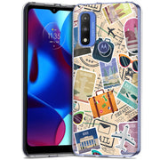 Travel Sticker Print Slim Cover For Motorola Moto G (Power, Stylus, Play, 5G), Print in USA