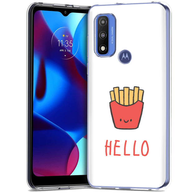 Hello Fries Print Slim Cover For Motorola Moto G (Power, Stylus, Play, 5G), Print in USA