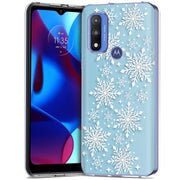 Snowflake Blue Print Slim Cover For Motorola Moto G (Power, Stylus, Play, 5G), Print in USA