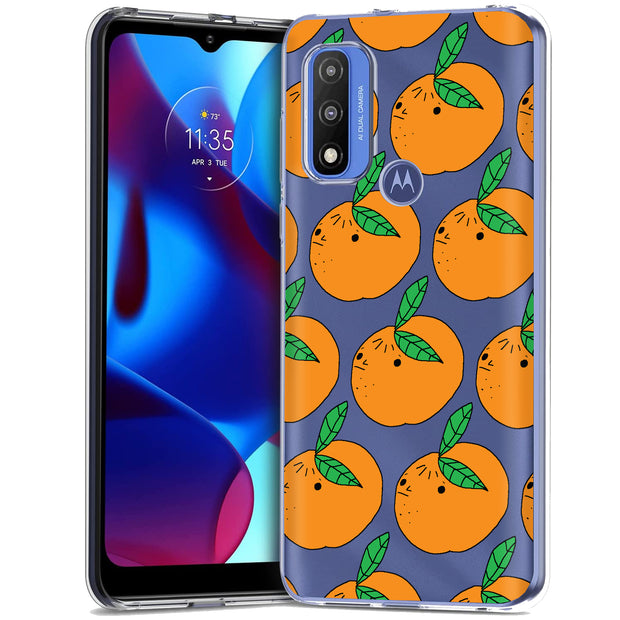 Orange Fruit Print Slim Cover For Motorola Moto G (Power, Stylus, Play, 5G), Print in USA