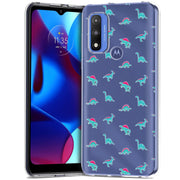 Cute Dinosaur Print Slim Cover For Motorola Moto G (Power, Stylus, Play, 5G), Print in USA