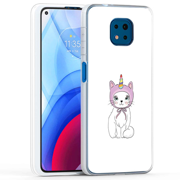 Unicorn Kitty Print Slim Cover For Motorola Moto G (Power, Stylus, Play, 5G), Print in USA