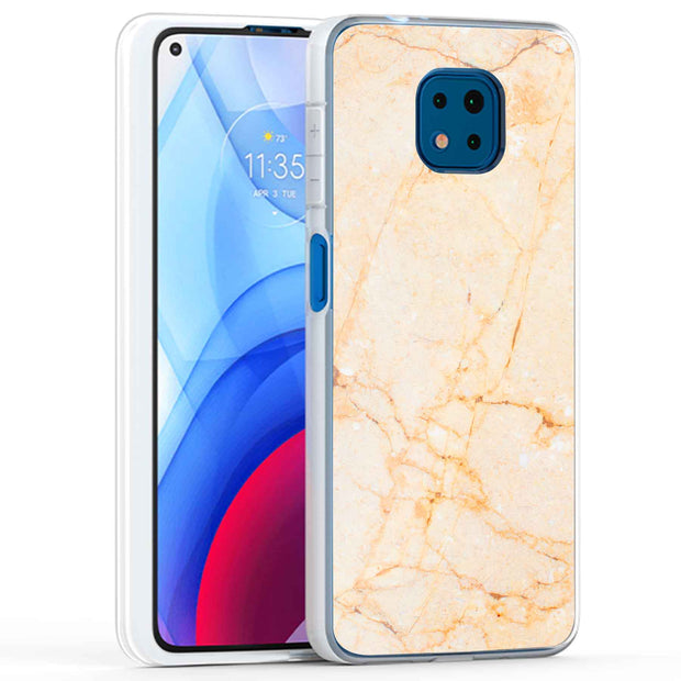 Yellow Marble Print Slim Cover For Motorola Moto G (Power, Stylus, Play, 5G), Print in USA