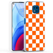 Orange Checker Print Slim Cover For Motorola Moto G (Power, Stylus, Play, 5G), Print in USA